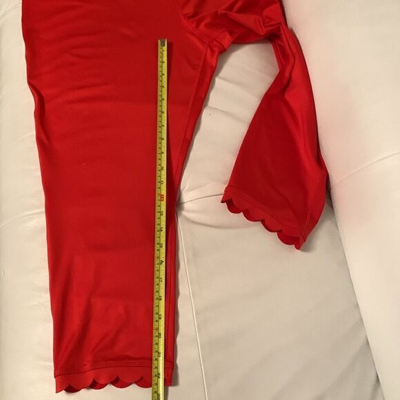 NWT Crown & Ivy Lounge Scallop Red Leggings Women’s Size XXL - Picture 4 of 8